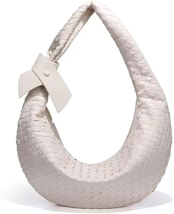 Women's Woven Purse PU Leather Woven Bag Trendy Hobo Bag Should Handbags for Women Fashionable with Zipper