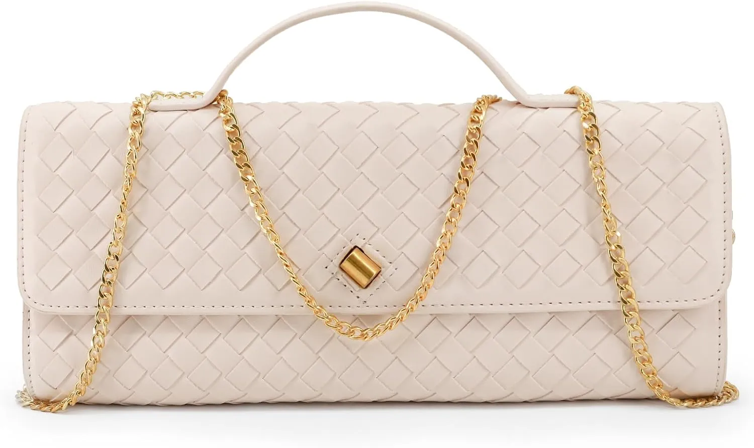 Woven Evening Clutch Purses for Women, Leather Crossbody Purse Shoulderbag for Wedding Party