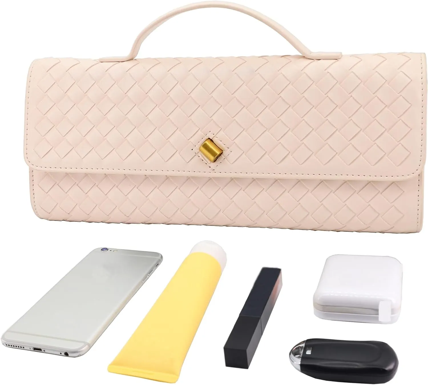 Woven Evening Clutch Purses for Women, Leather Crossbody Purse Shoulderbag for Wedding Party