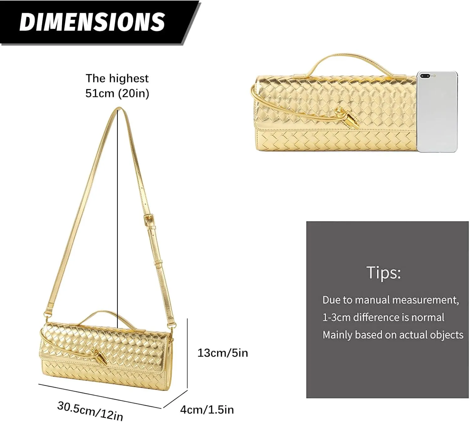 Woven Handbag for Women Evening Shoulder Bag Casual Leather Handbag Fashion Crossbody Clutch Purse