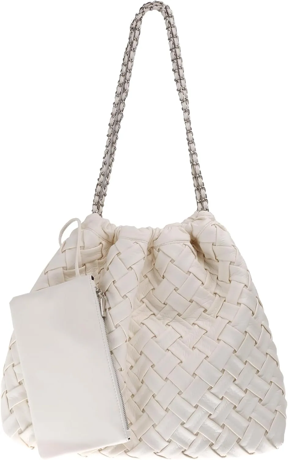 Woven Tote Bag for Women, Vegan Leather Tote Bag, Large Handbags with Purse Satchel Bag Shoulder Bag Casual Hobo