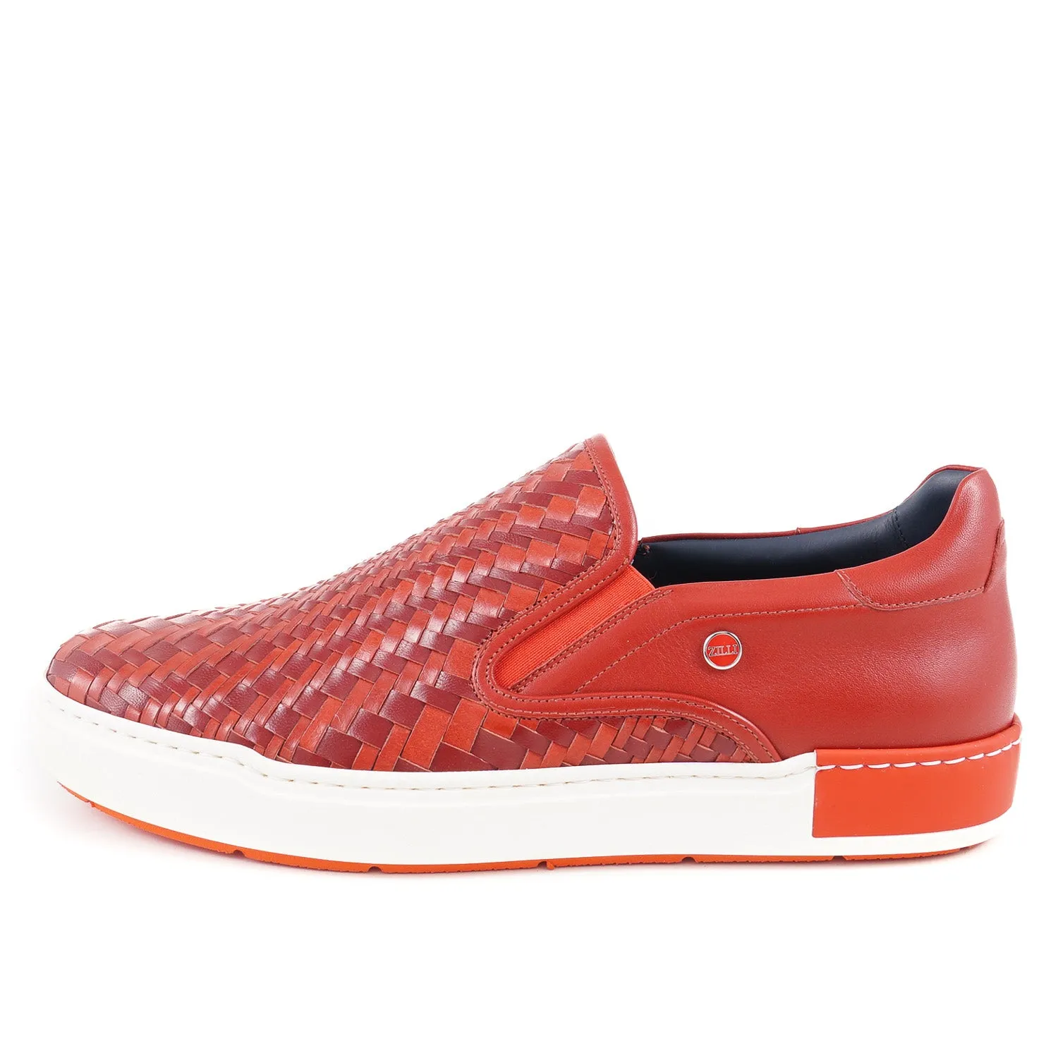 Zilli Woven Leather Slip-On Sneakers