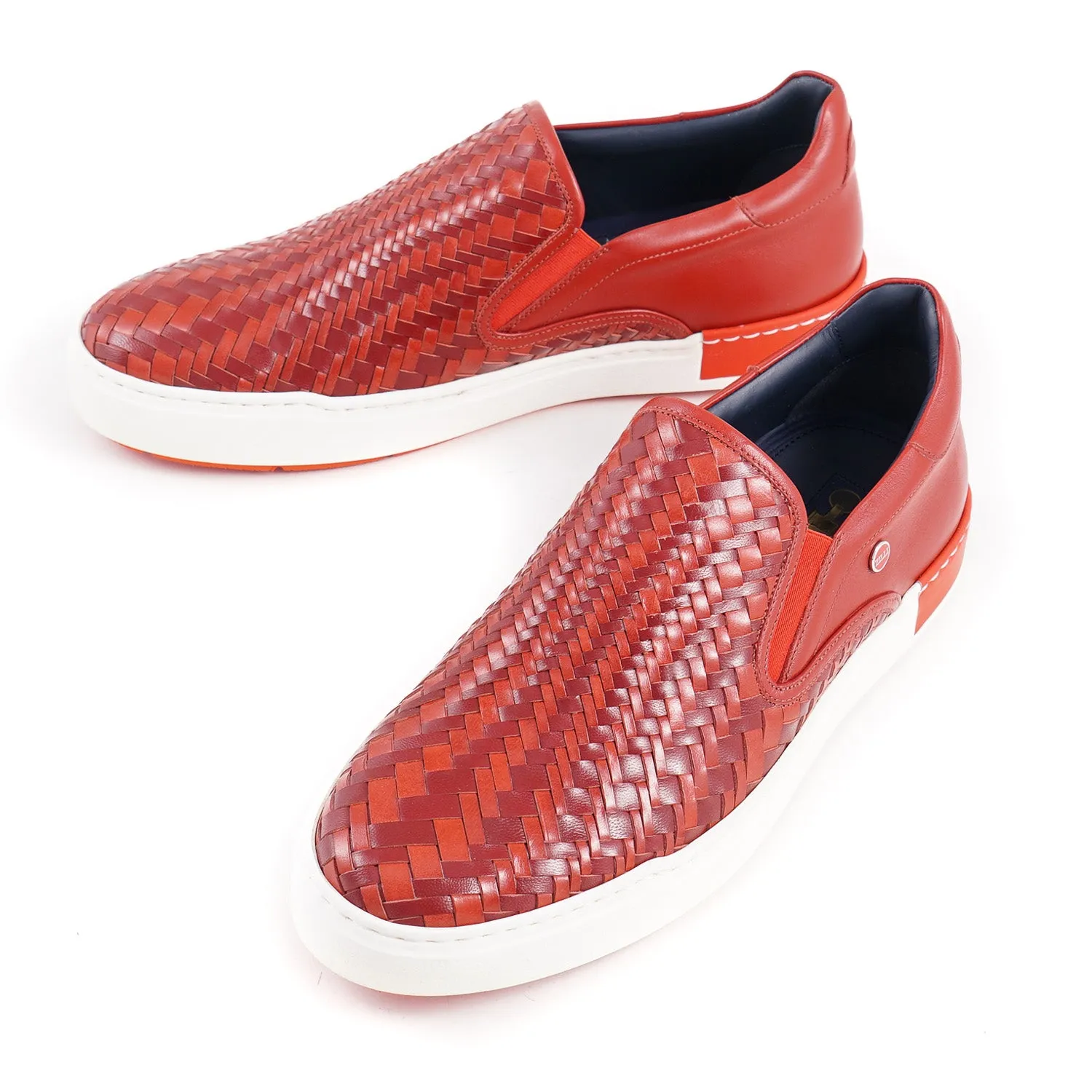 Zilli Woven Leather Slip-On Sneakers